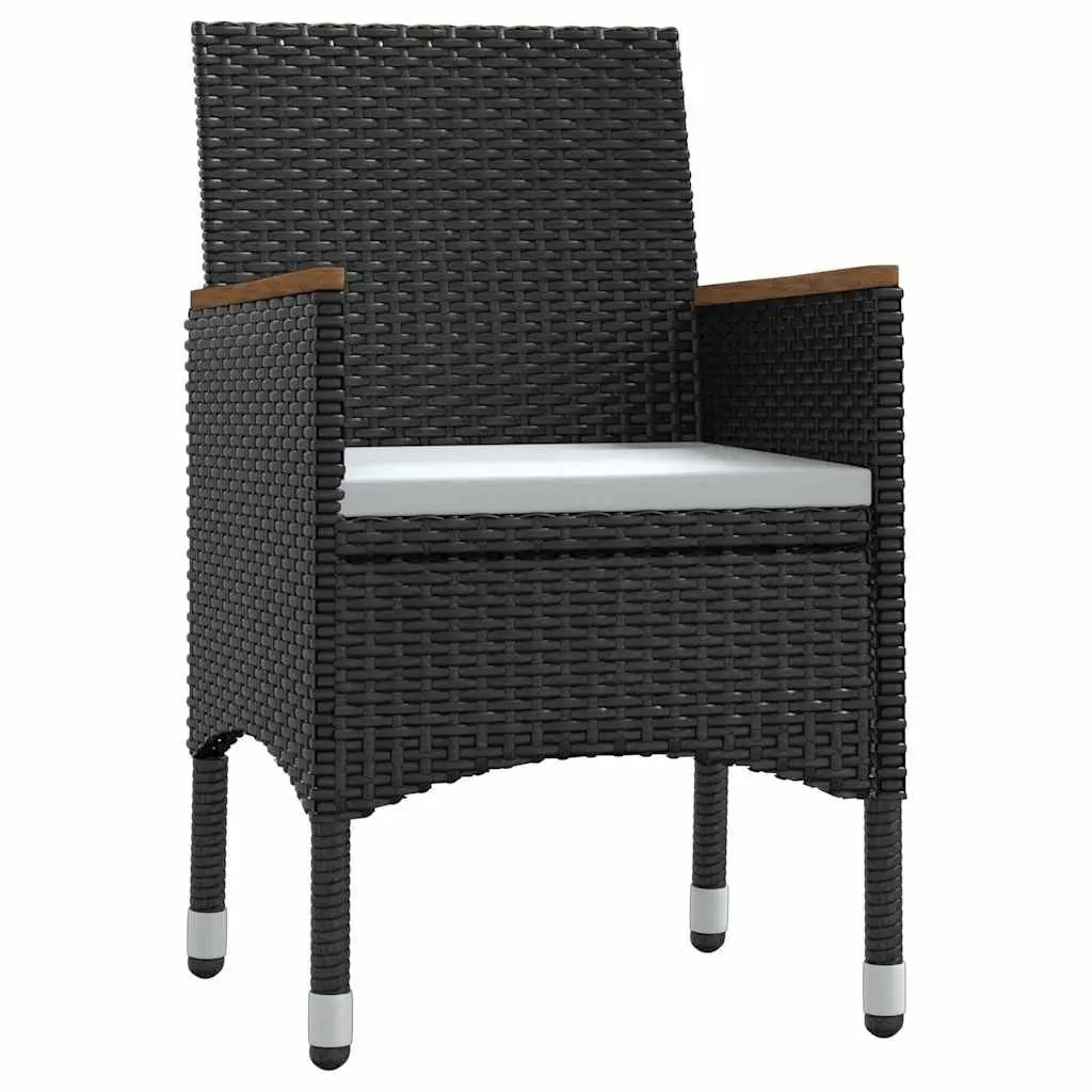 Garden Dining Set 5 Piece Outdoor Furniture Table Chairs Black Patio Rattan