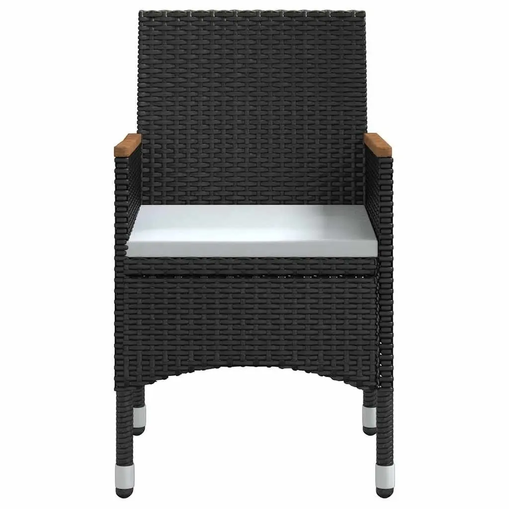Garden Dining Set 5 Piece Outdoor Furniture Table Chairs Black Patio Rattan