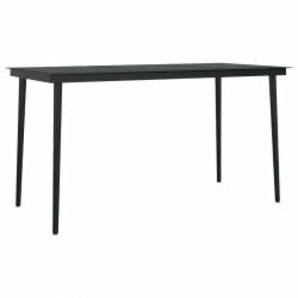 Garden Dining Set 5 Piece Outdoor Furniture Table Chairs Black Patio Rattan