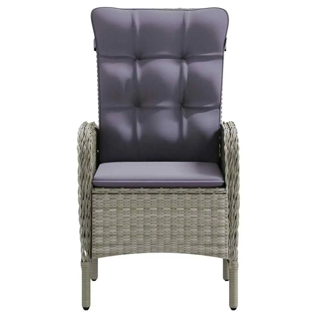 Garden Dining Set 7 Piece Outdoor Table Chairs Grey Black Rattan Cushions