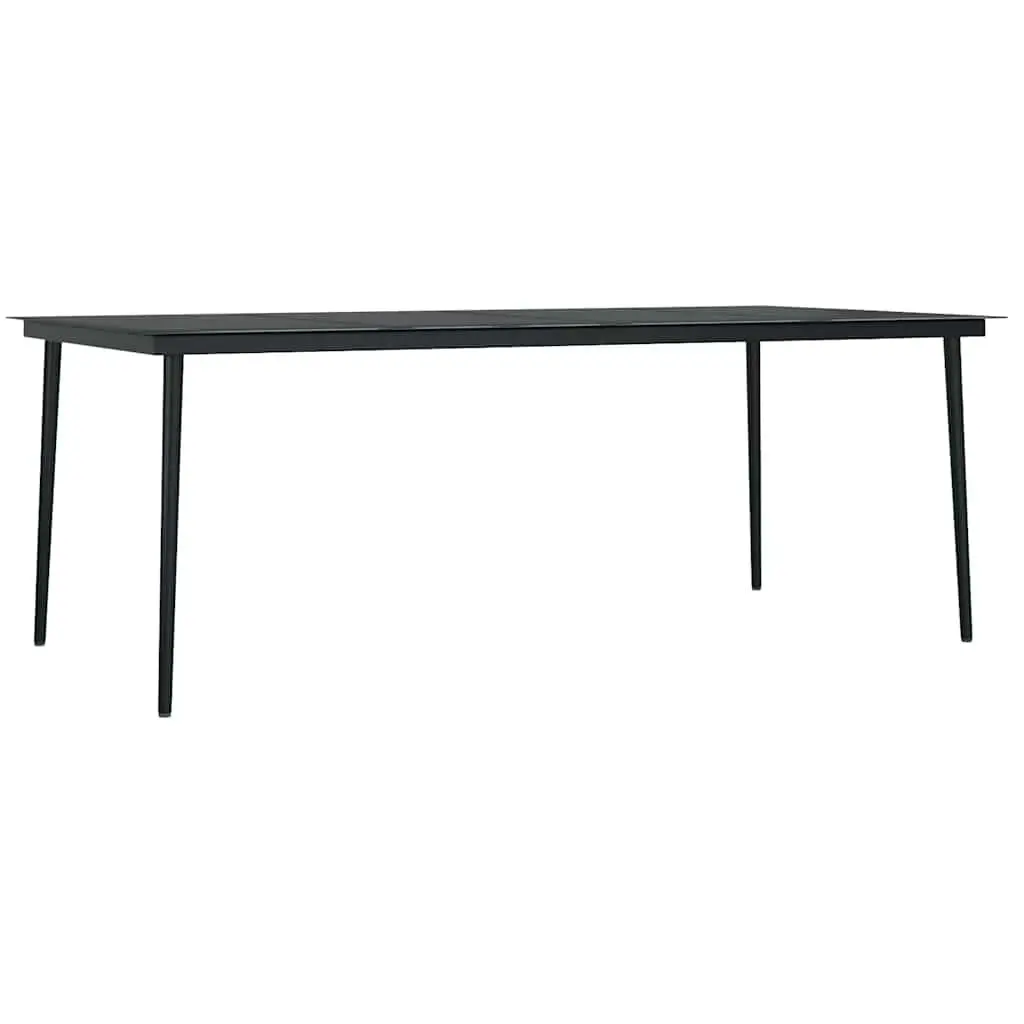 Garden Dining Set 9 Piece Outdoor Furniture with Cushions Grey Black