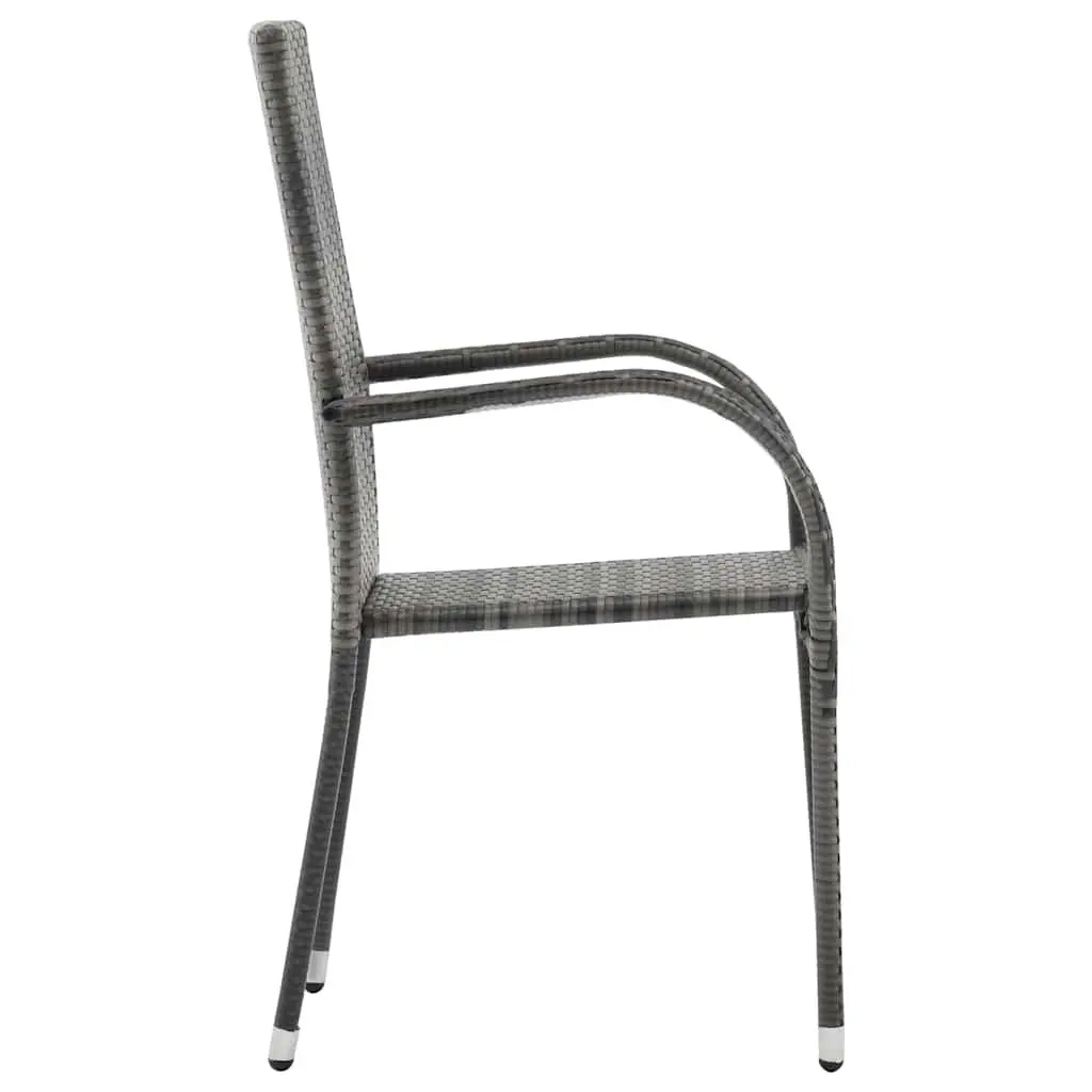 5 Piece Garden Dining Set Outdoor Patio Furniture Table Chairs Grey Black