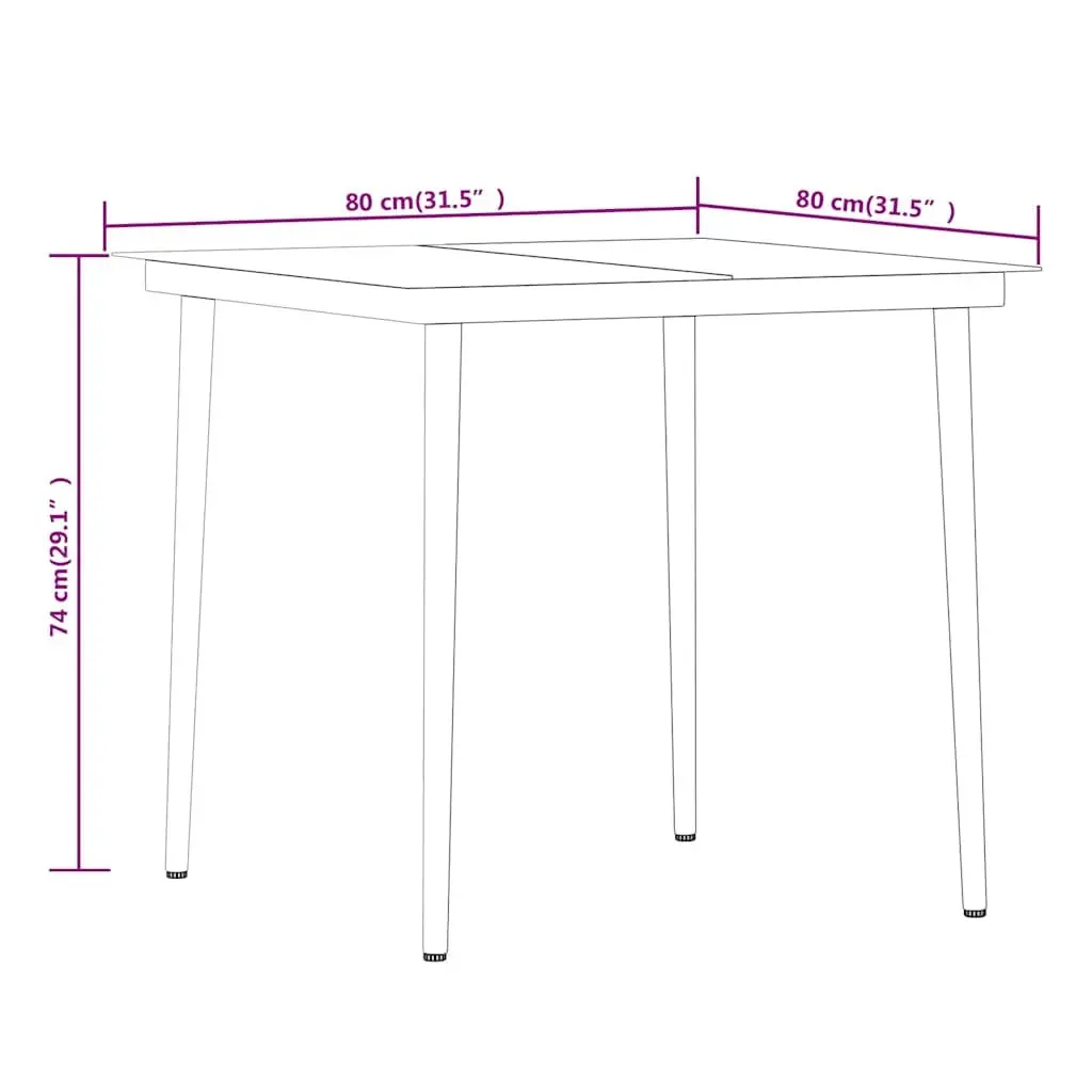 Garden Dining Set 5 Piece Outdoor Furniture Table Chairs Brown Black Patio