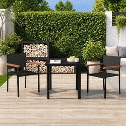 Compact Black Garden Dining Set - Stylish and Durable