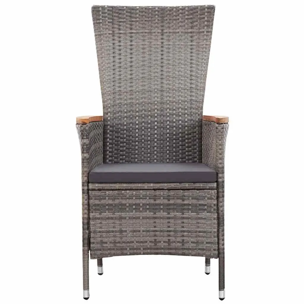 Garden Dining Set Grey 7 Piece Outdoor Furniture Patio Table Chairs Cushions