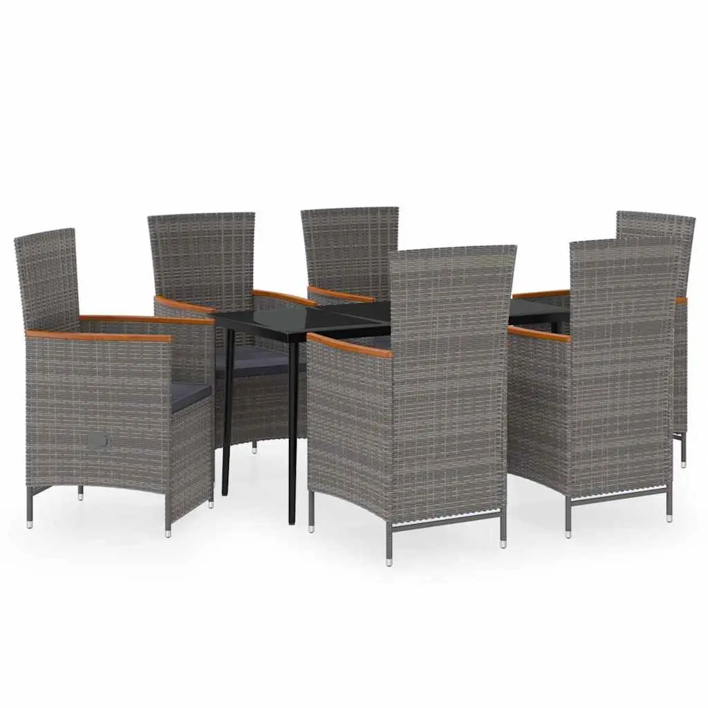 7 Piece Garden Dining Set in Grey