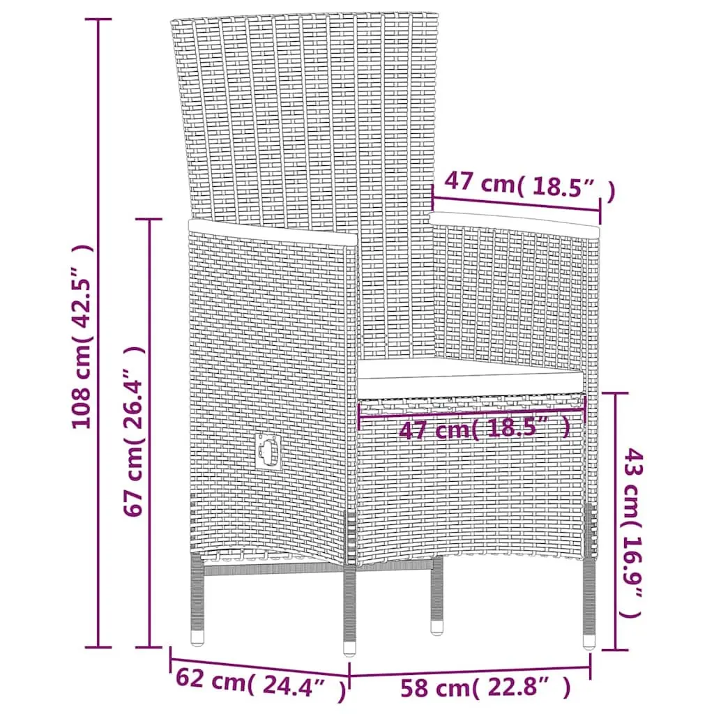7 Piece Garden Dining Set in Grey