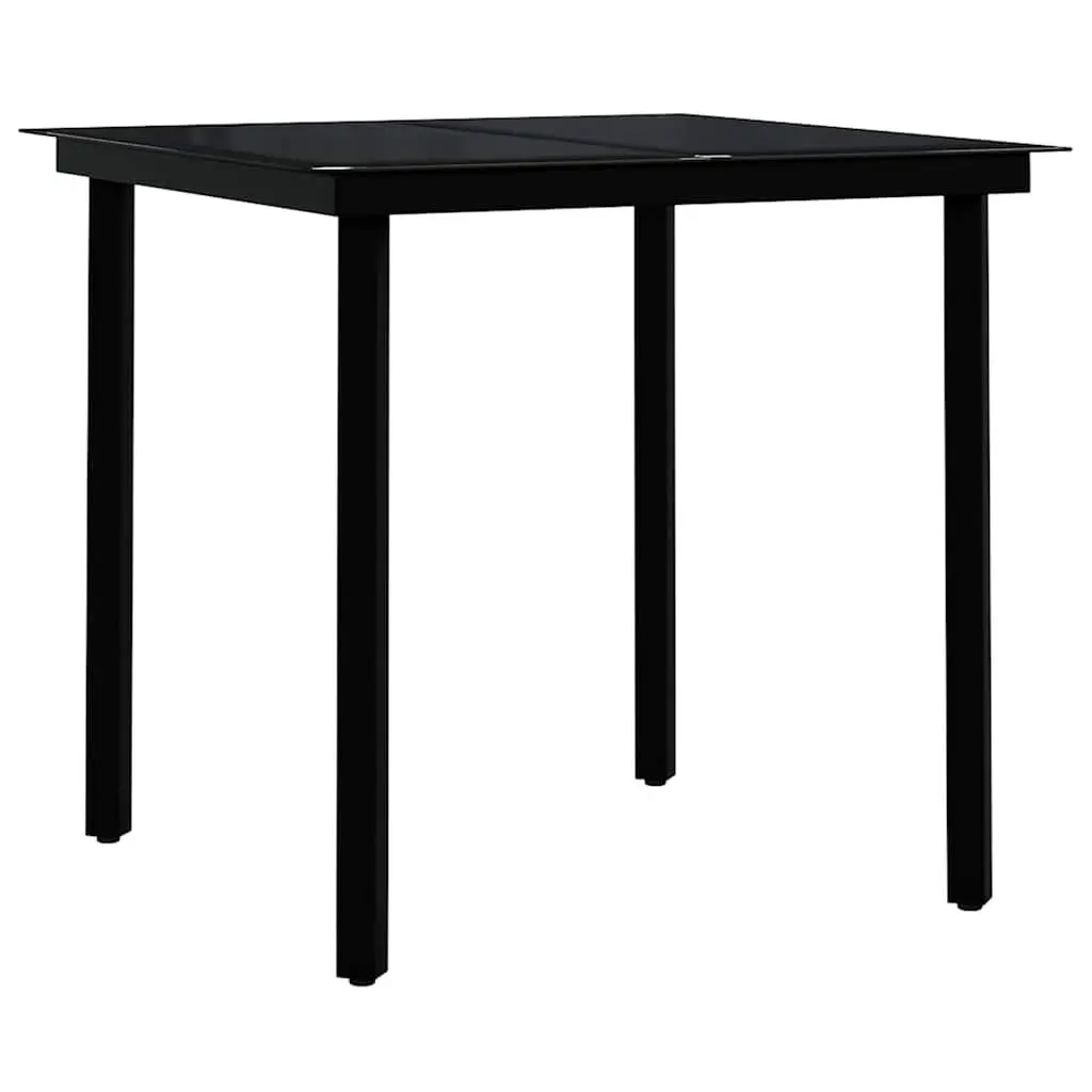 Garden Dining Set 5 Piece Outdoor Patio Furniture with Cushions Grey Glass Table