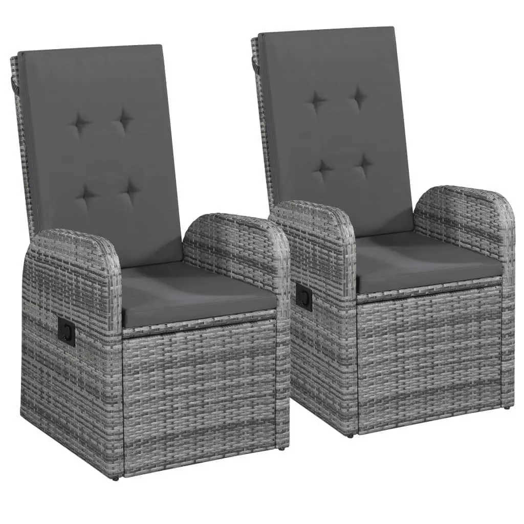 7 Piece Garden Dining Set Grey Outdoor Patio Furniture with Cushions