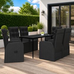 Concise 7 Piece Outdoor Dining Set with Cushions
