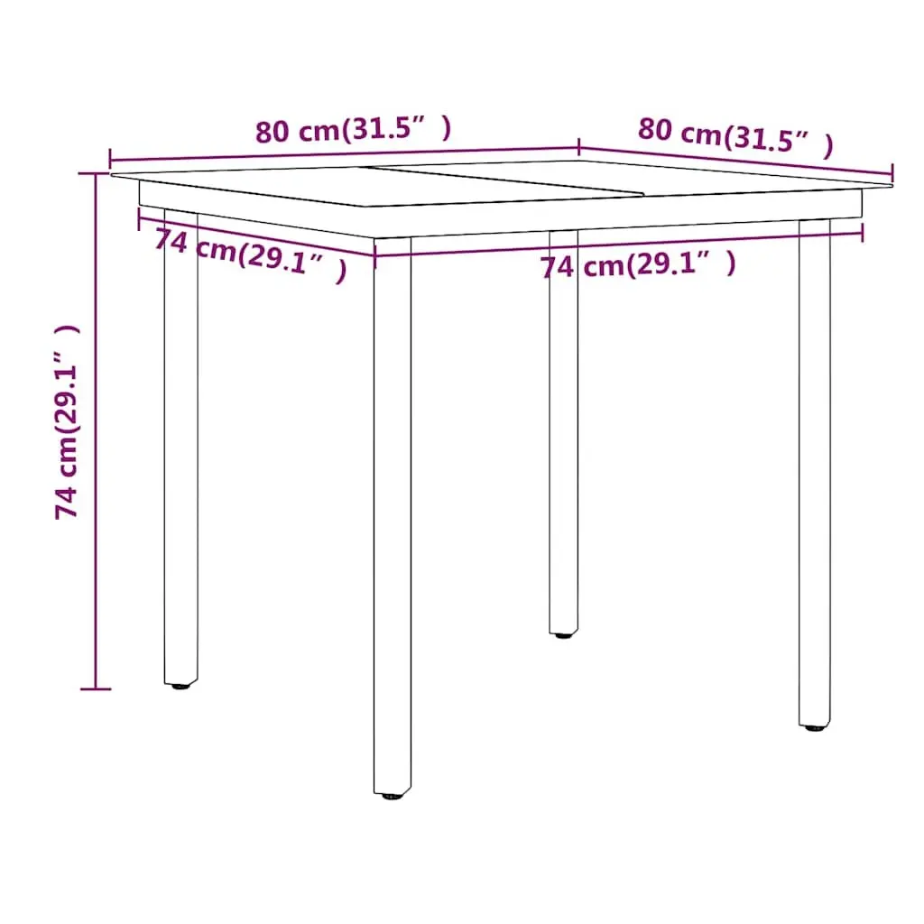 Black Garden Dining Set, 3 Pieces
