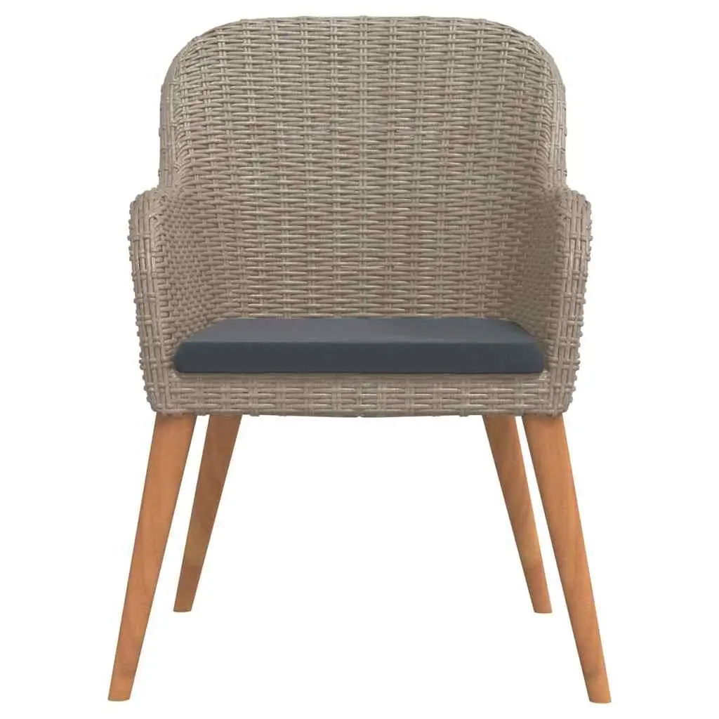 Garden Dining Set 3 Piece Outdoor Furniture Table Chairs with Cushions Brown