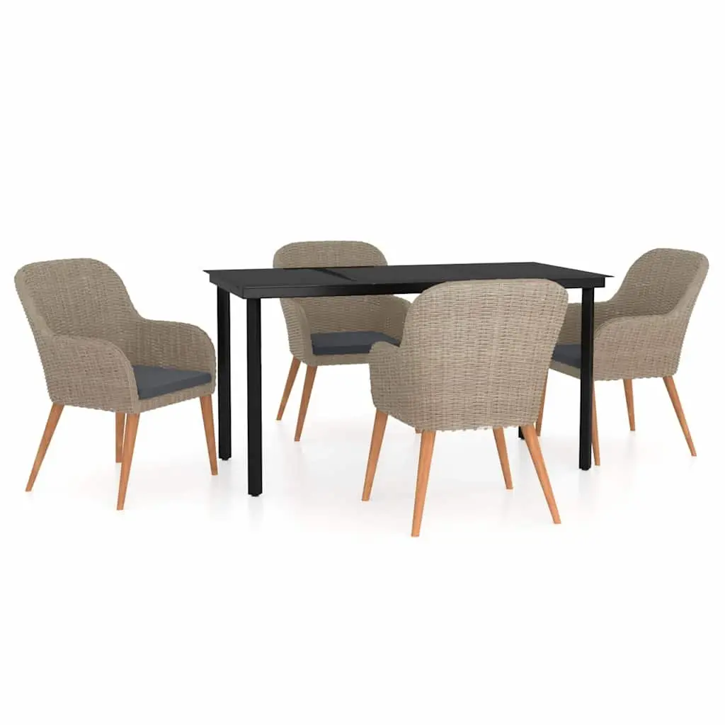 Brown 5 Piece Patio Dining Set