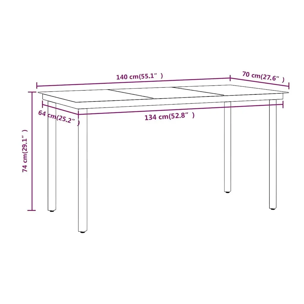 Brown 5 Piece Patio Dining Set