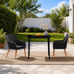 Compact Garden Dining Set with Cushions - 3 Pieces
