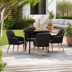Compact 5 Piece Garden Dining Set with Cushions
