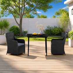Compact 3 Piece Outdoor Dining Set with Cushions