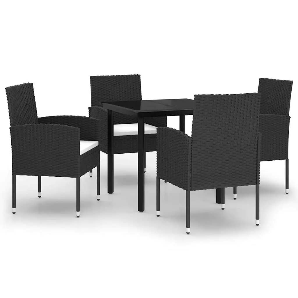Outdoor Dining Set 5 Piece for Black Patio Garden Table and Chairs