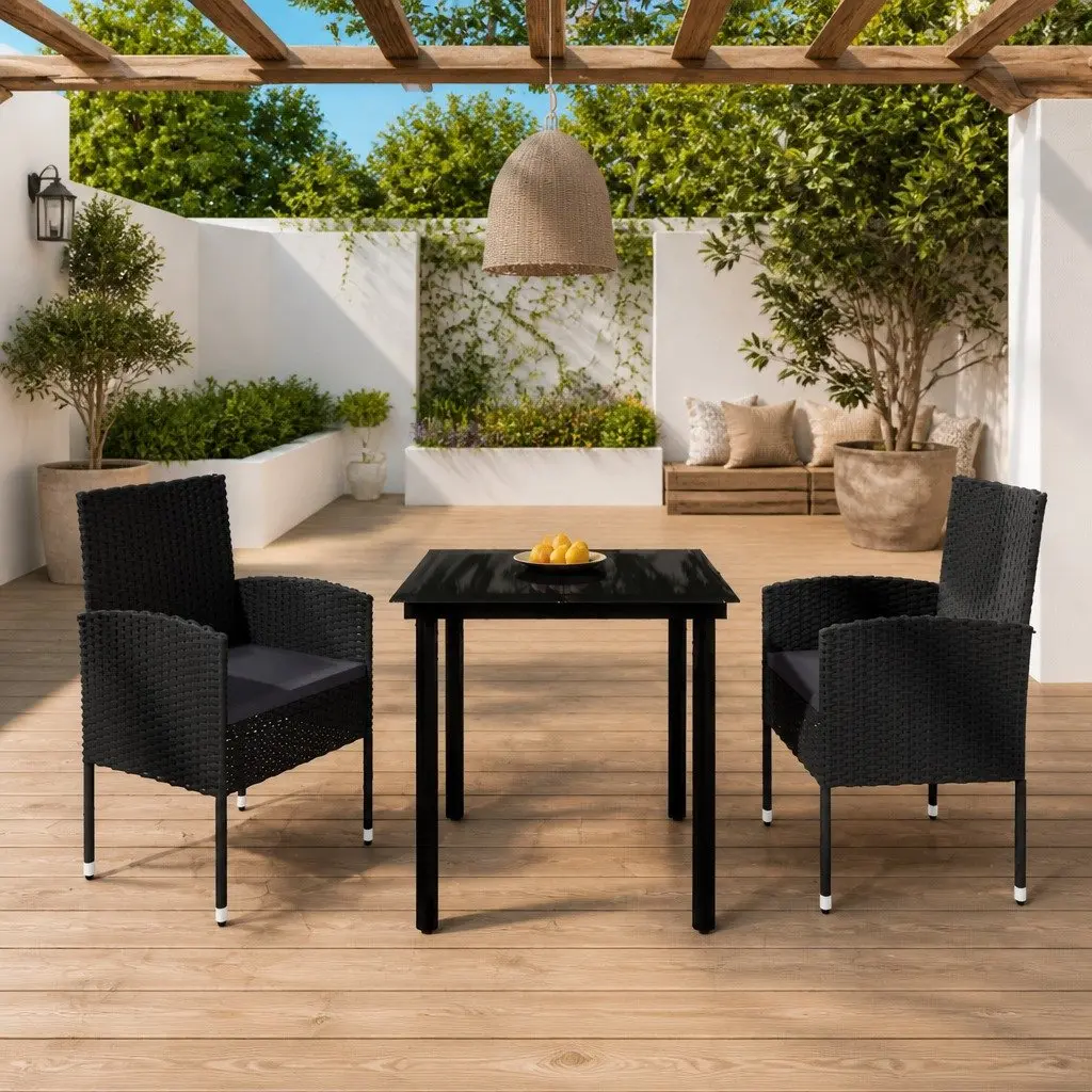 Black Garden Dining Set for Outdoor Fun