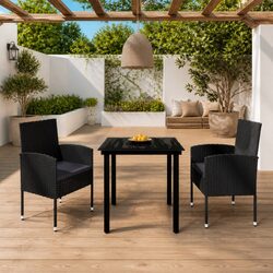 Compact Black Garden Dining Set for Outdoor Fun
