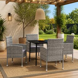 Concise 5 Piece Anthracite Outdoor Dining Set