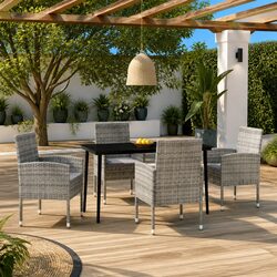 Concise 5 Piece Garden Dining Set for Outdoor Spaces
