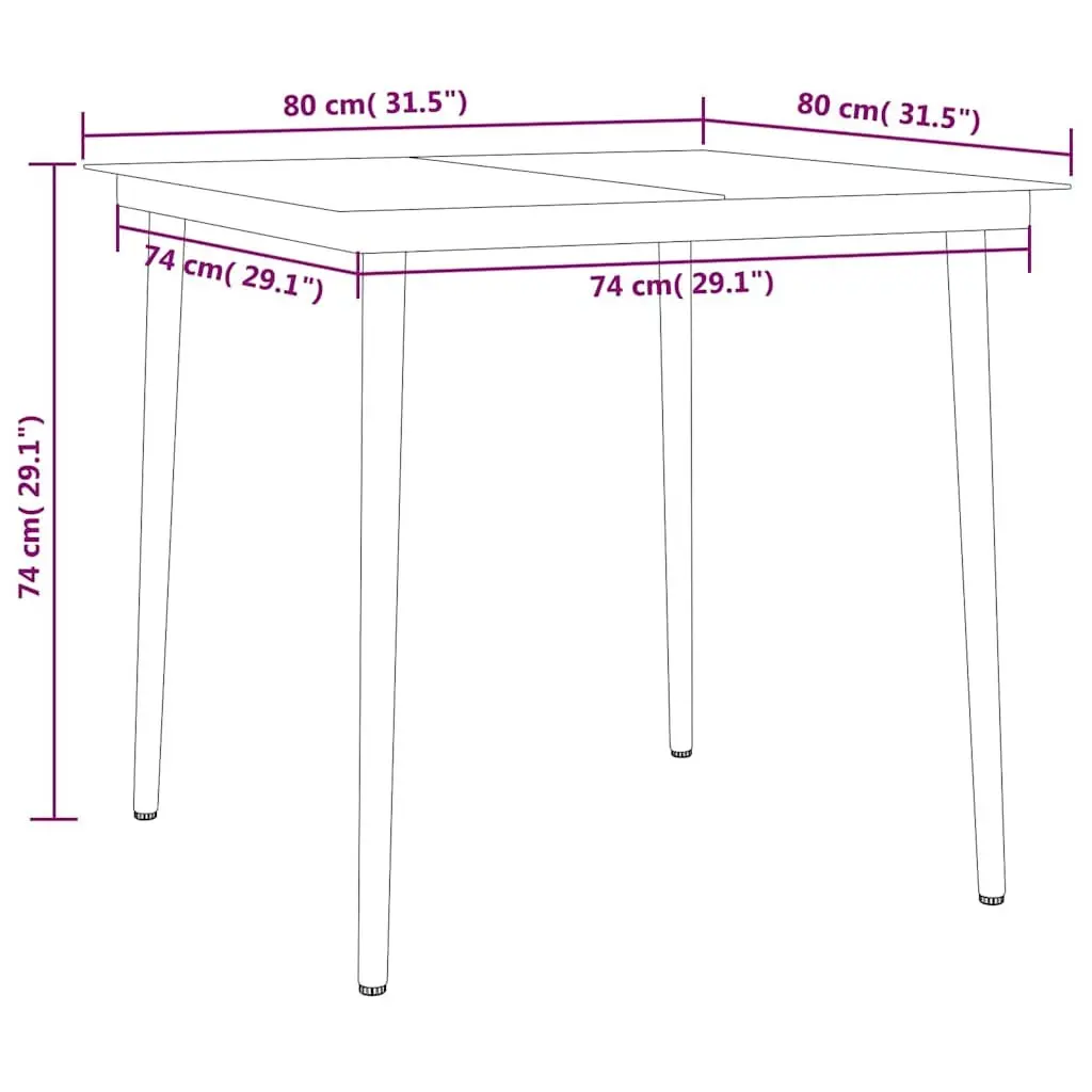 Garden Dining Set Black 3 Piece Steel Frame Rattan Chairs Glass Table