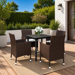 Compact Outdoor Dining Set with Rattan Chairs