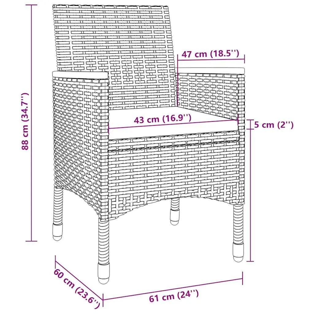 Garden Dining Set 5 Piece Outdoor Rattan Chair Table Glass Top Patio Furniture