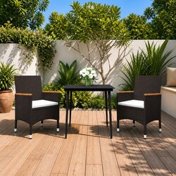 Concise Outdoor Dining Set: 3 Pieces, Durable Build