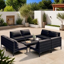 9 Piece Grey Outdoor Lounge Set – Built to Last