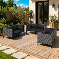 Compact 6-Piece Outdoor Lounge Set with Strong Construction