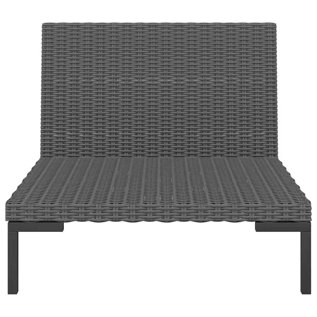 Garden Lounge Set 7 Piece Outdoor Furniture with Cushions Grey Rattan Patio Sofa