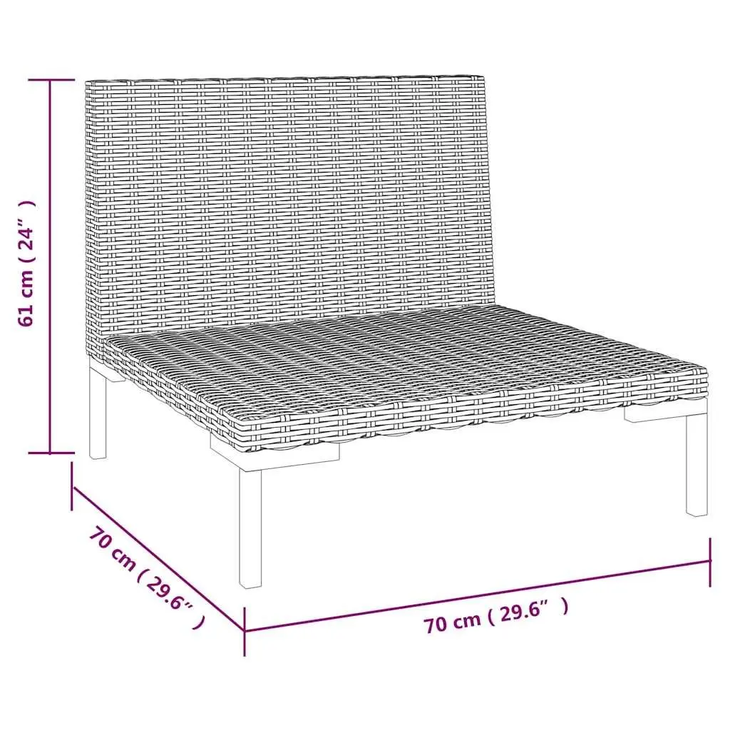 Garden Lounge Set 8 Piece Outdoor Furniture Grey Poly Rattan Patio Sofa with