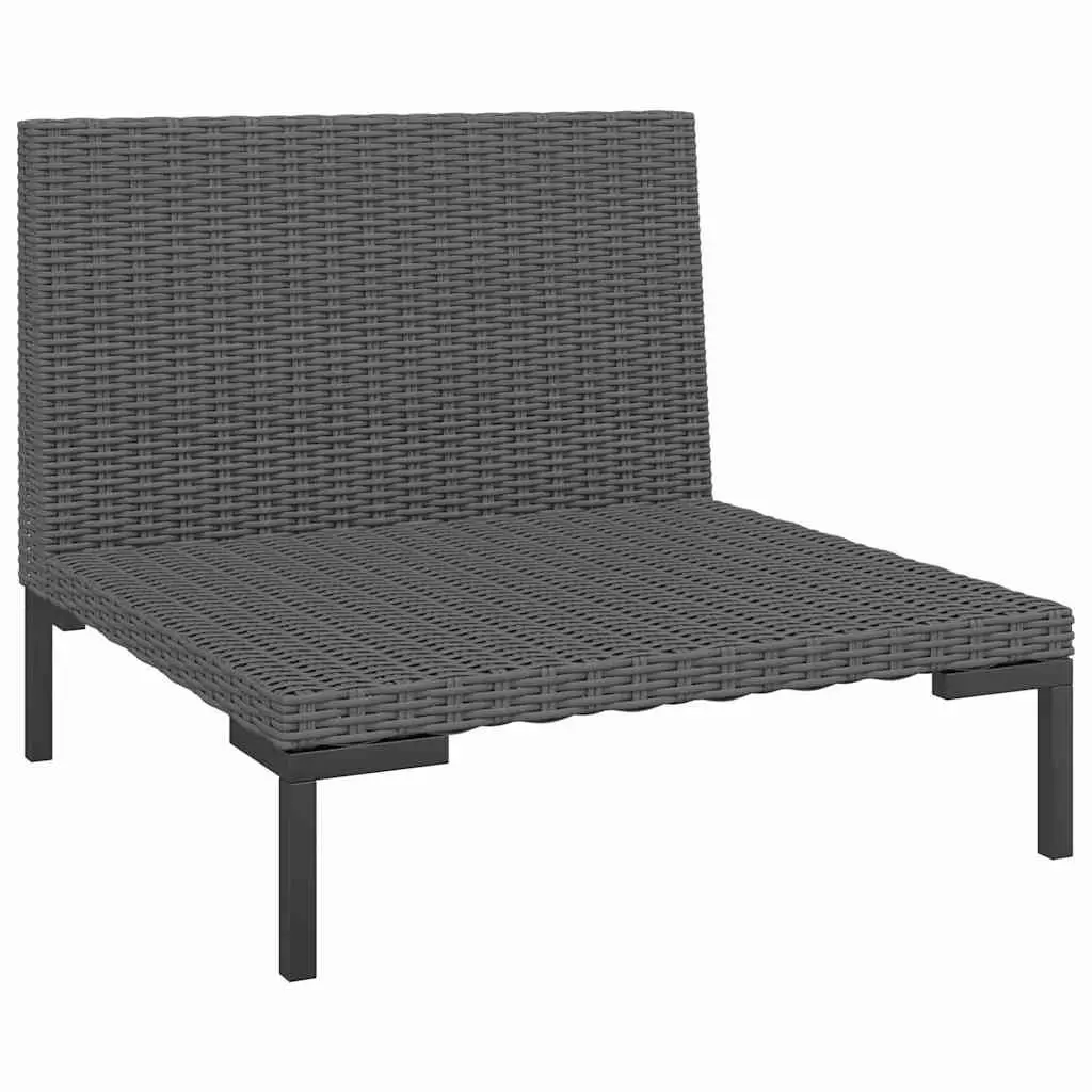 Garden Lounge Set 8 Piece Outdoor Furniture Grey Poly Rattan Patio Sofa with
