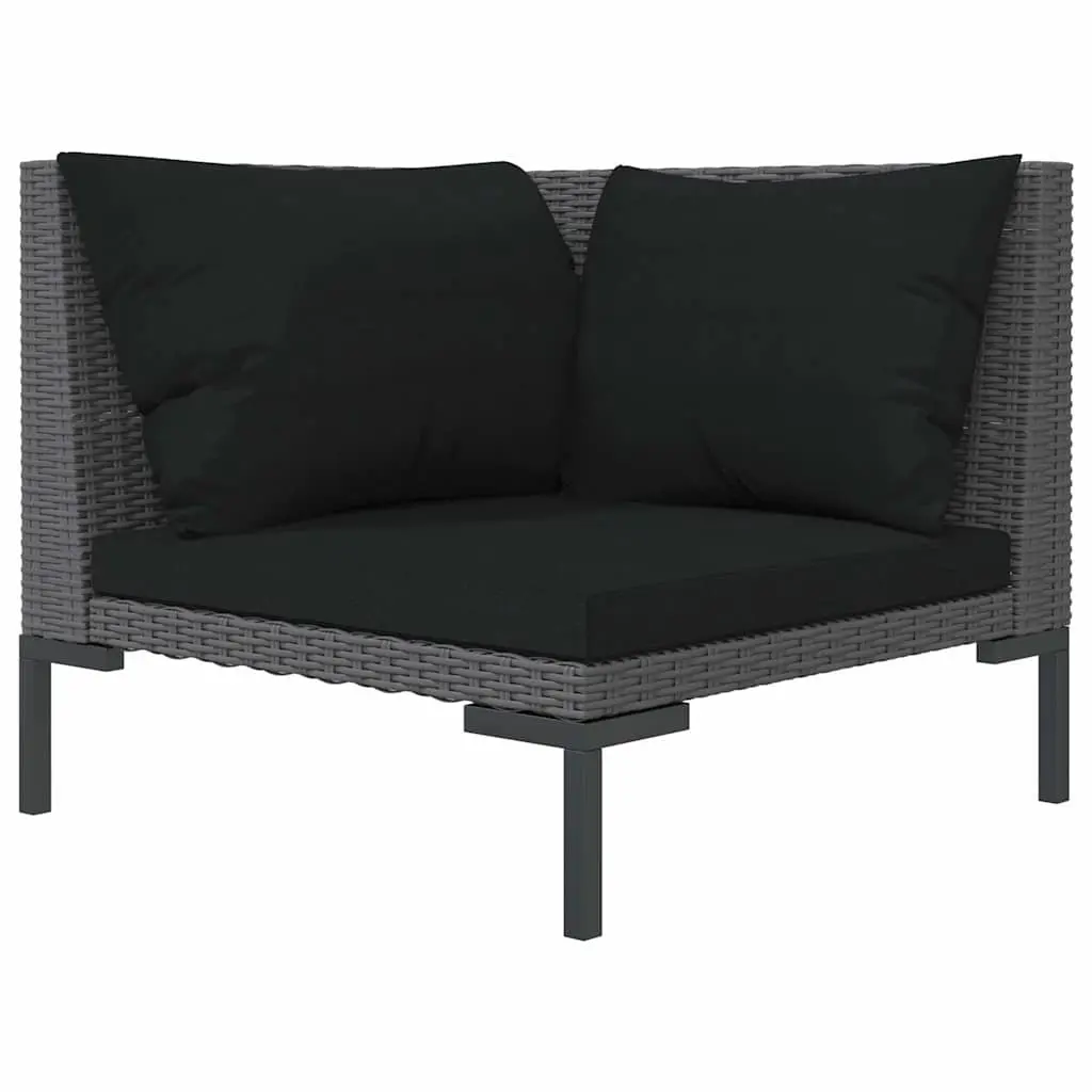 Garden Lounge Set 8 Piece Outdoor Furniture PE Rattan Grey Patio Sofa with