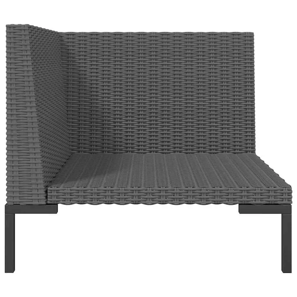 Garden Lounge Set 8 Piece Outdoor Furniture PE Rattan Grey Patio Sofa with