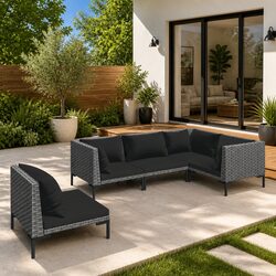 Compact 5-Piece Outdoor Lounge Set with Cushions