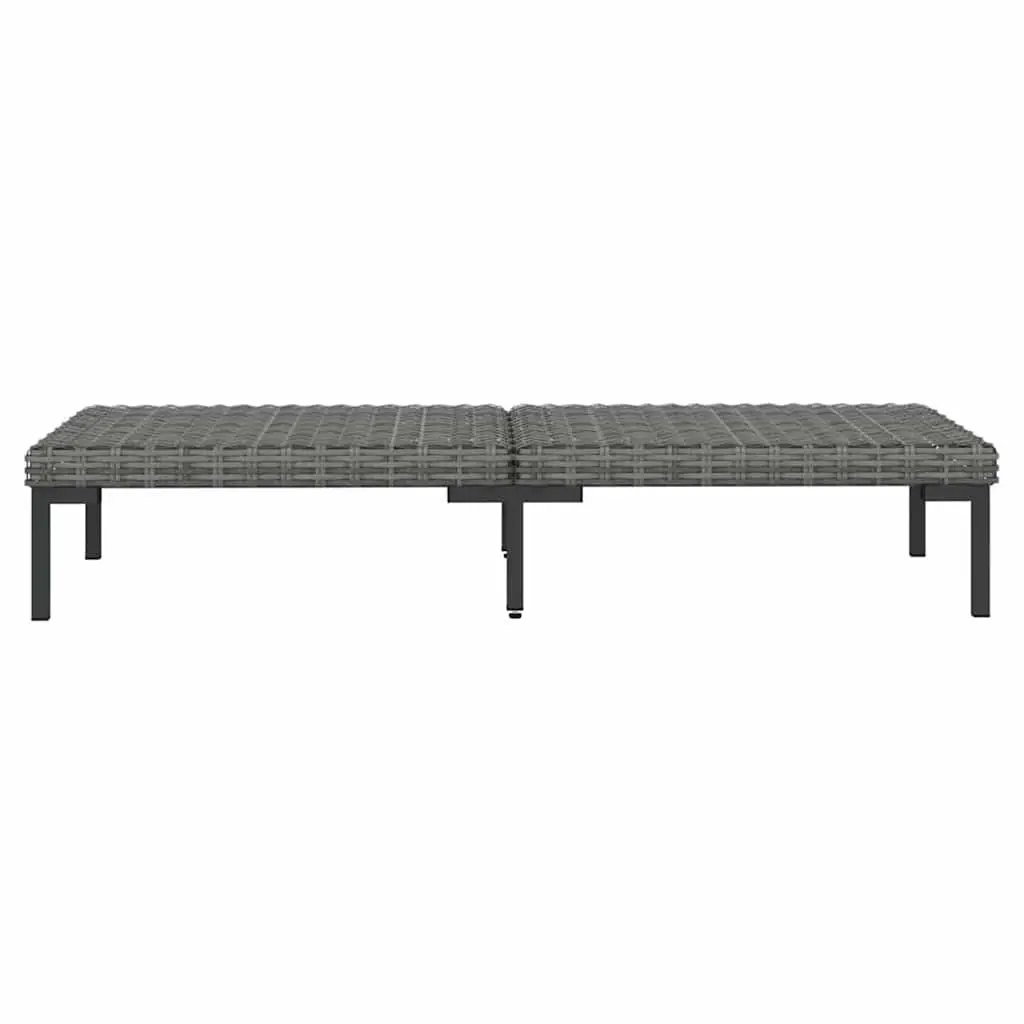 Garden Lounge Set 9 Piece Outdoor Furniture Grey Poly Rattan Patio Sofa with