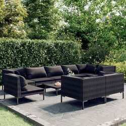 Compact 10-Piece Garden Lounge Set with Comfort Features