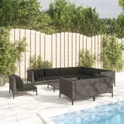10 Piece Garden Lounge Set for Your Outdoor Enjoyment Grey