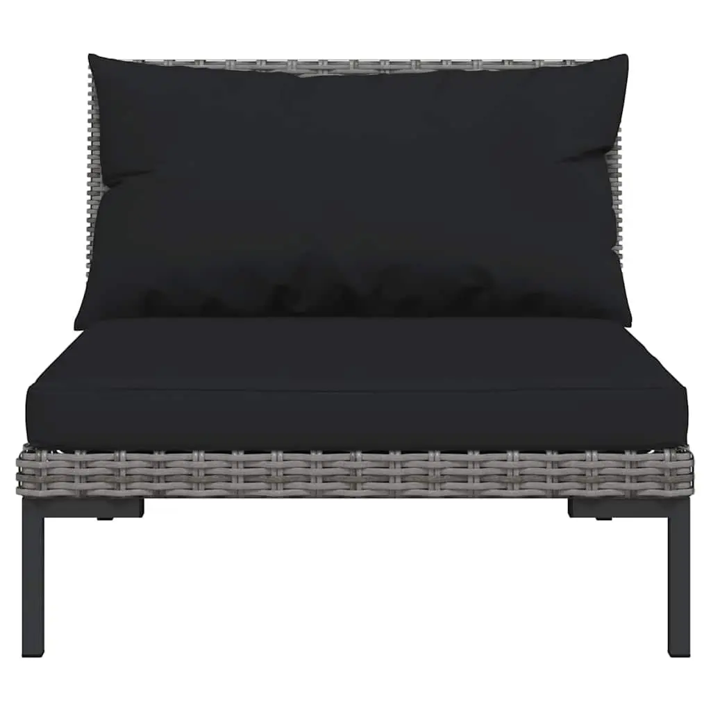 Garden Lounge Set 10 Piece Outdoor Furniture Grey Poly Rattan Patio Sofa with