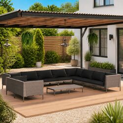 Compact and Stylish 11-Piece Outdoor Lounge Set