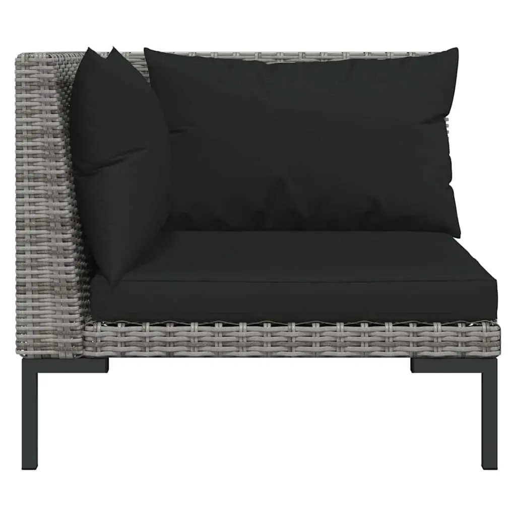 Garden Lounge Set 8 Piece Outdoor Patio Furniture Grey Rattan Sofa with Cushions