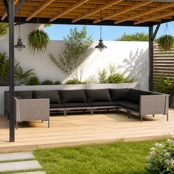 Concise 9-Piece Outdoor Garden Lounge Set
