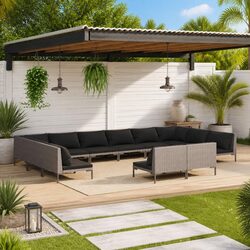 Compact 12-Piece Garden Lounge Set for Outdoor Enjoyment