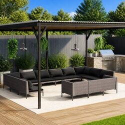 Compact and Confident 13-Piece Garden Lounge Set