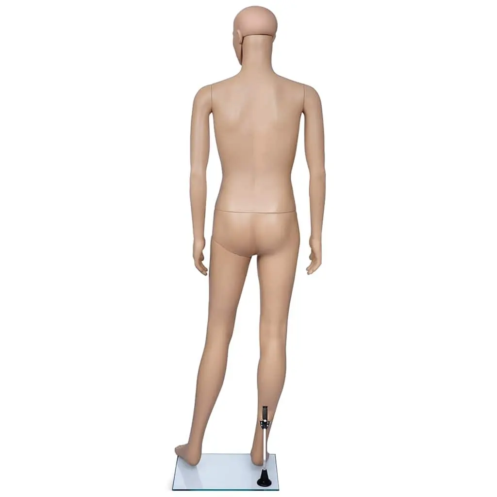 Full-Body Male Mannequin Beige 6 Piece Articulated Head Arms Legs 360 Degree Rotation