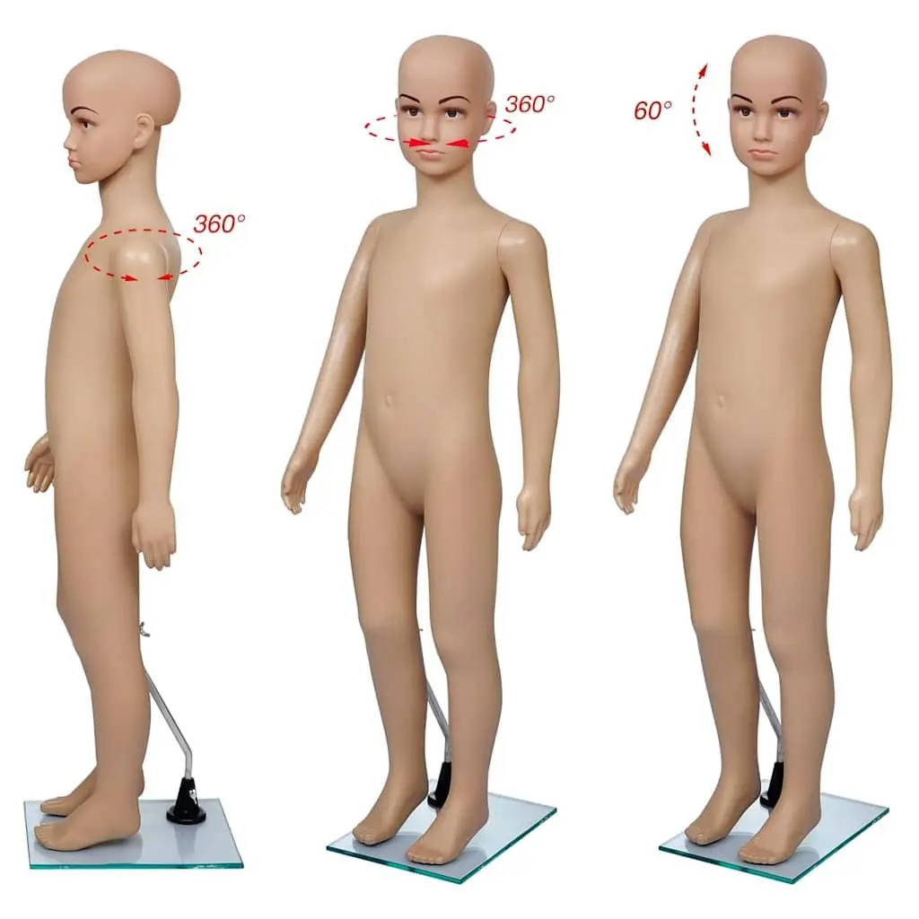 Child Mannequin Display Torso Beige Removable Arms Rotating 360 Degrees