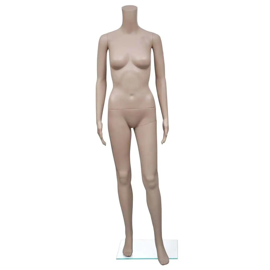 Beige Female Mannequin Without Head 360 Degree Rotating Arms PE Material Display Torso